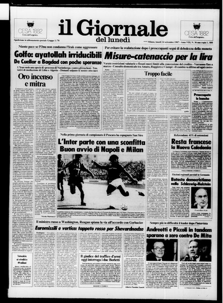 Il giornale del lunedi